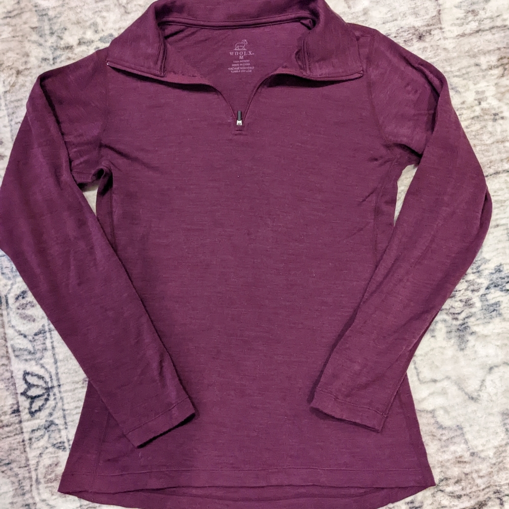 Woolx merino wool 1/4 zip size M